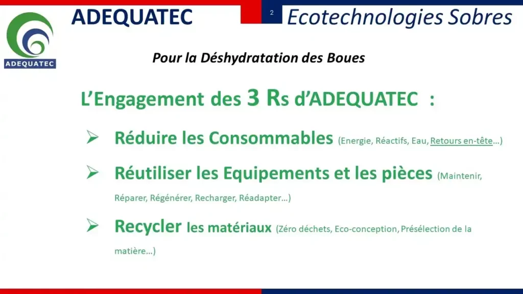 Engagement Adequatec pour la déshydratation des boues